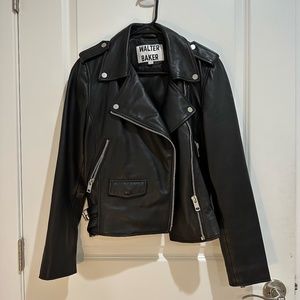NWOT Walter Baker Liz Leather Crop Moto Jacket